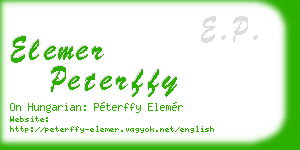 elemer peterffy business card