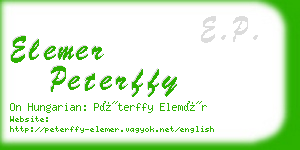 elemer peterffy business card